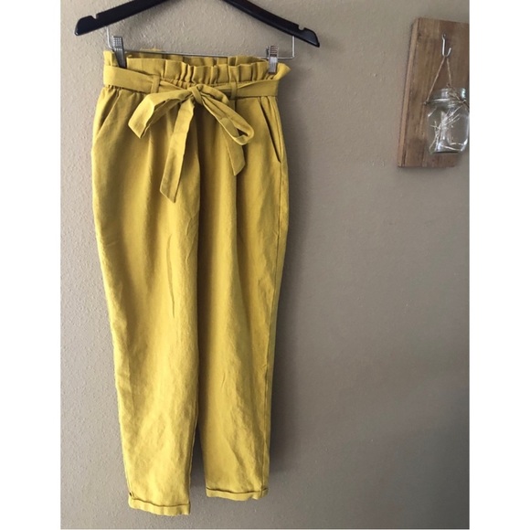 High waisted paper bag pants - Picture 3 of 5